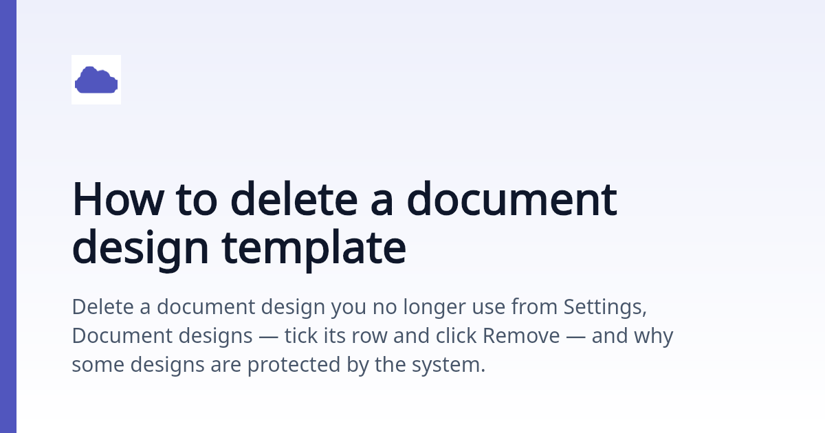 How to delete a document design template · Invoice Office